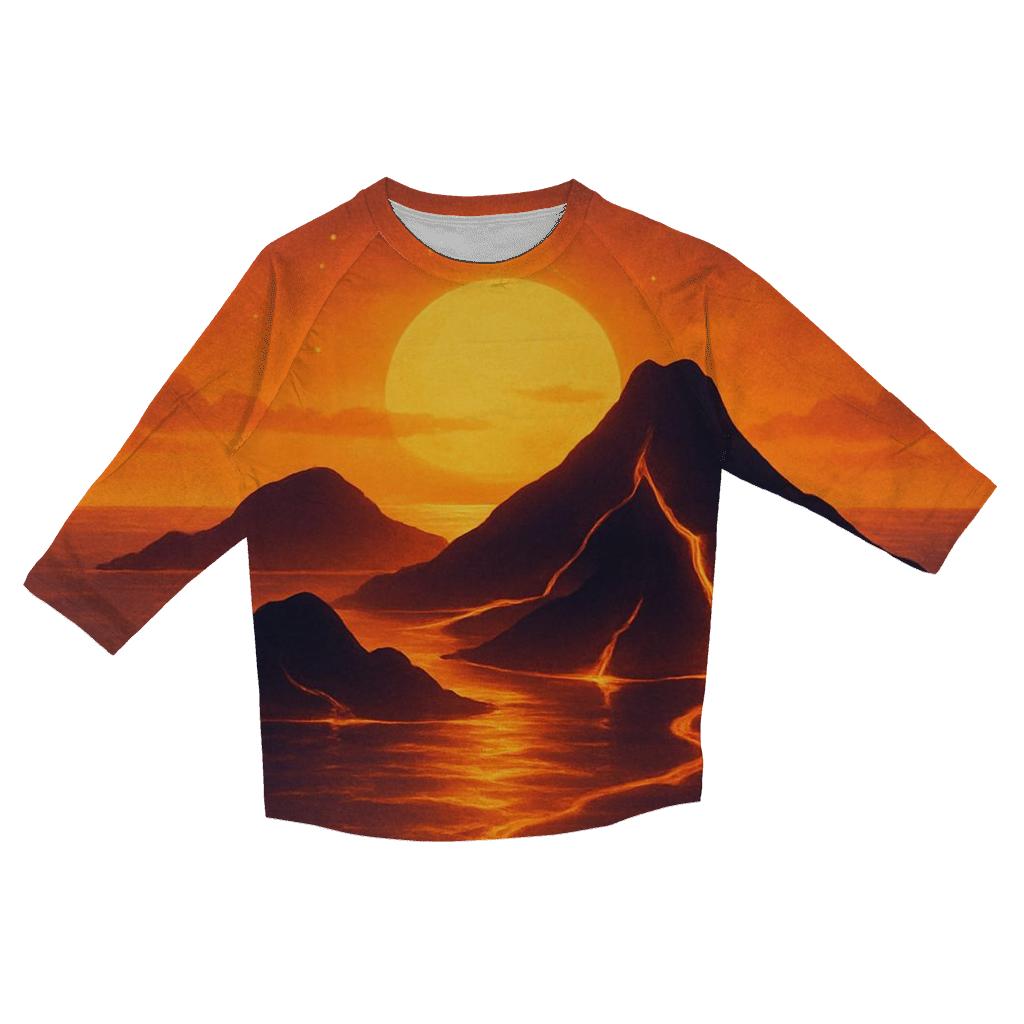 Ember Archipelago Drift printed three quarter sleeve shirts