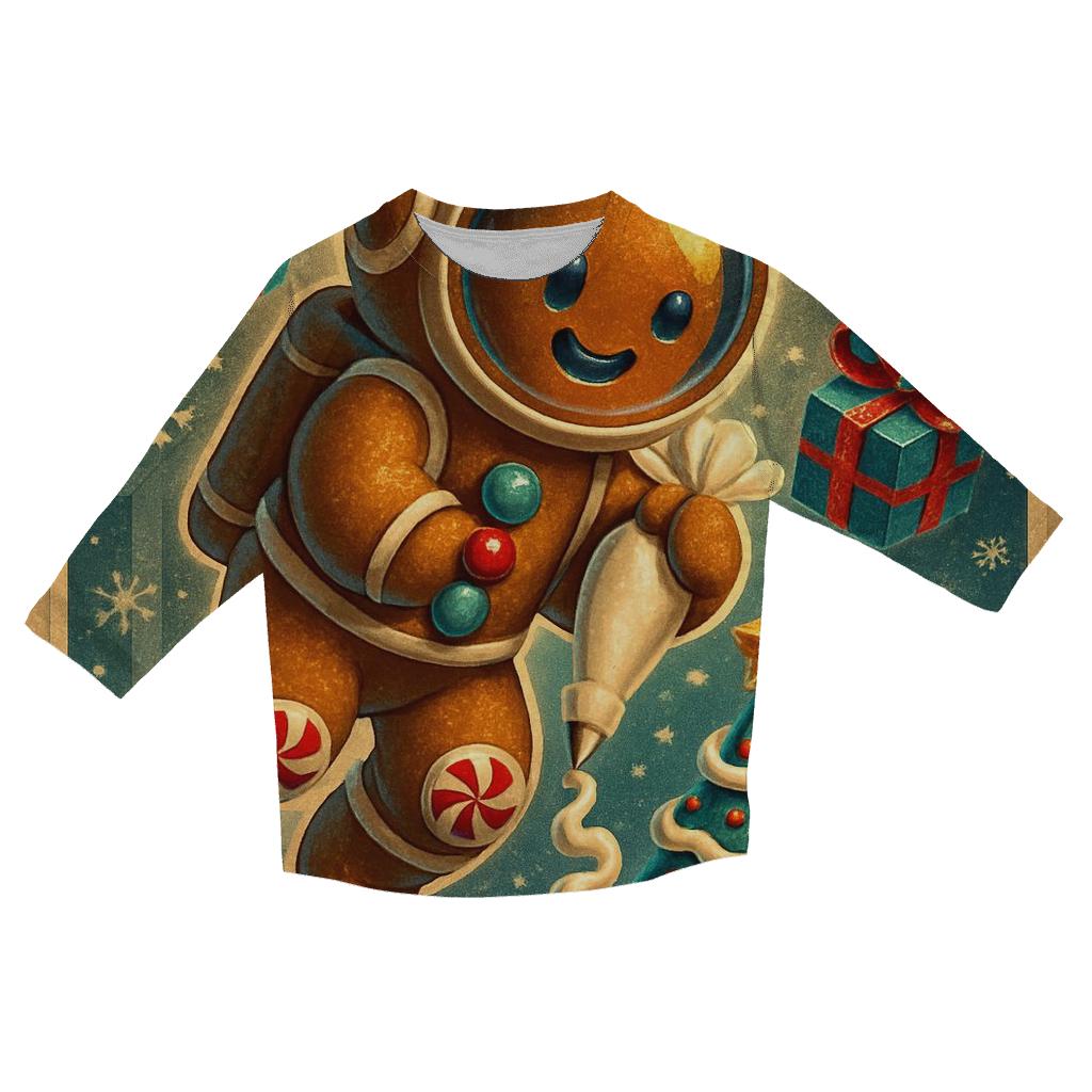 Gingerbread Astronaut Bake Off fashion 3/4 sleeve shirts