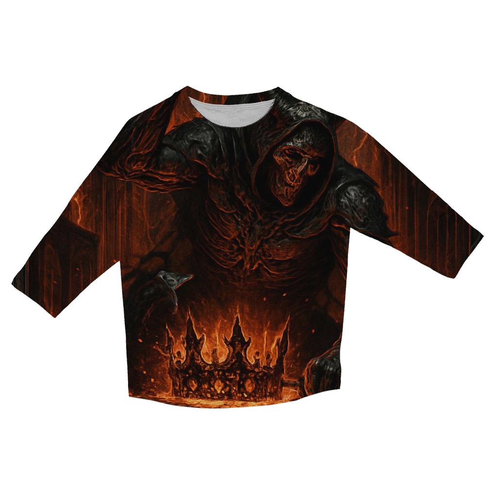 Infernal Crownsmith Of The Lava Veins printed three quarter sleeve shirts