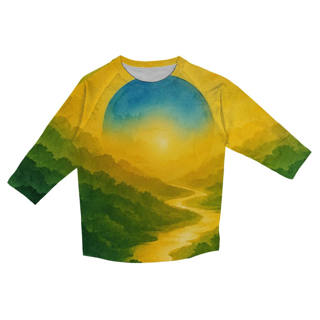 Brazil Neon Canopy Abstract River trendy 3/4 sleeve tops