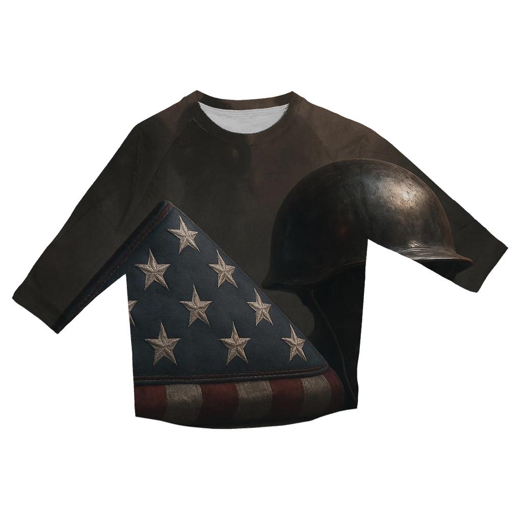 Silent Watch Over The Folded Colors stylish quarter sleeve tops