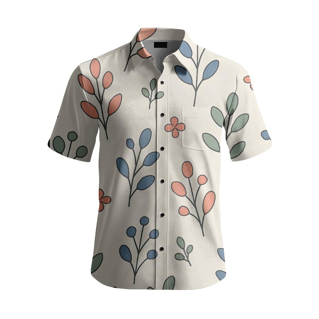 Nebula Botanical Scatter Sprigs embroidered logo shirts