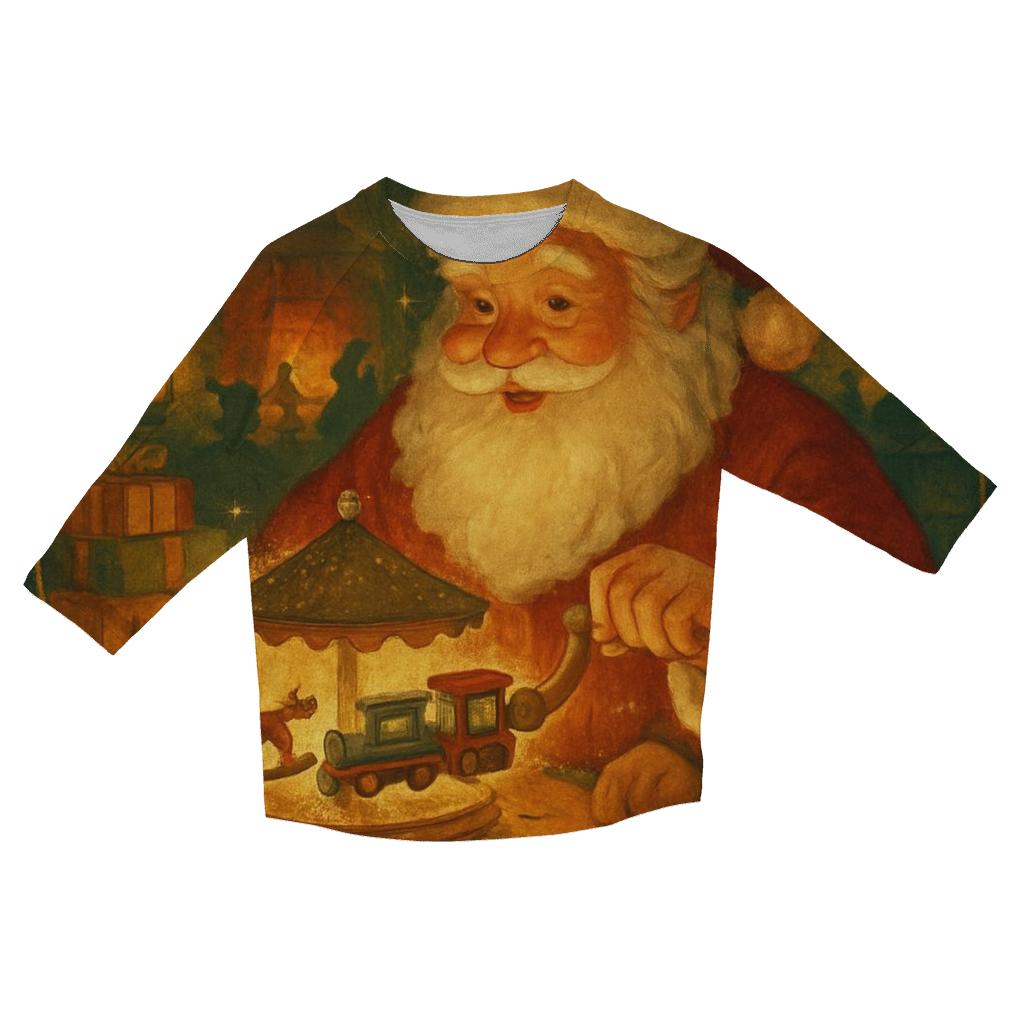 Storybook Workshop Carousel Santa cotton quarter sleeve shirts