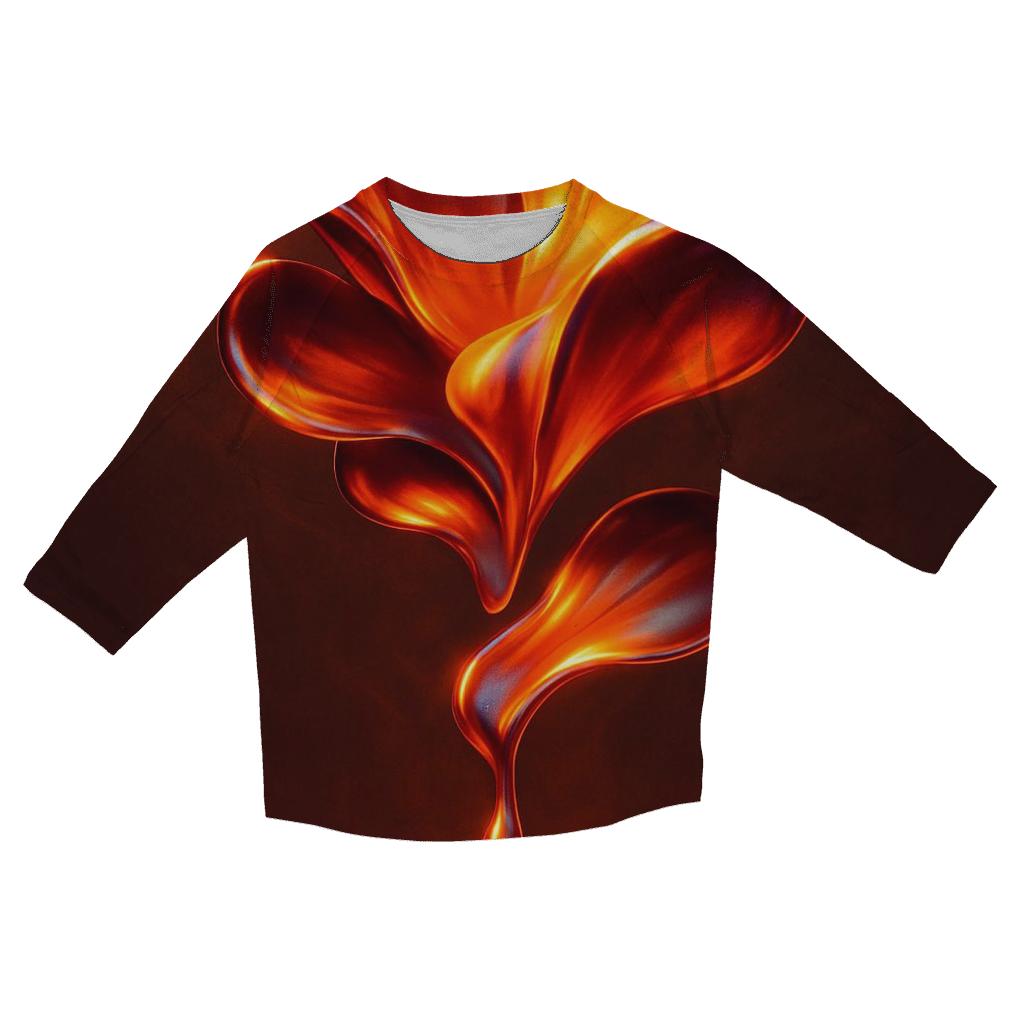 Solar Ember Melt Forms trendy 3/4 sleeve tops