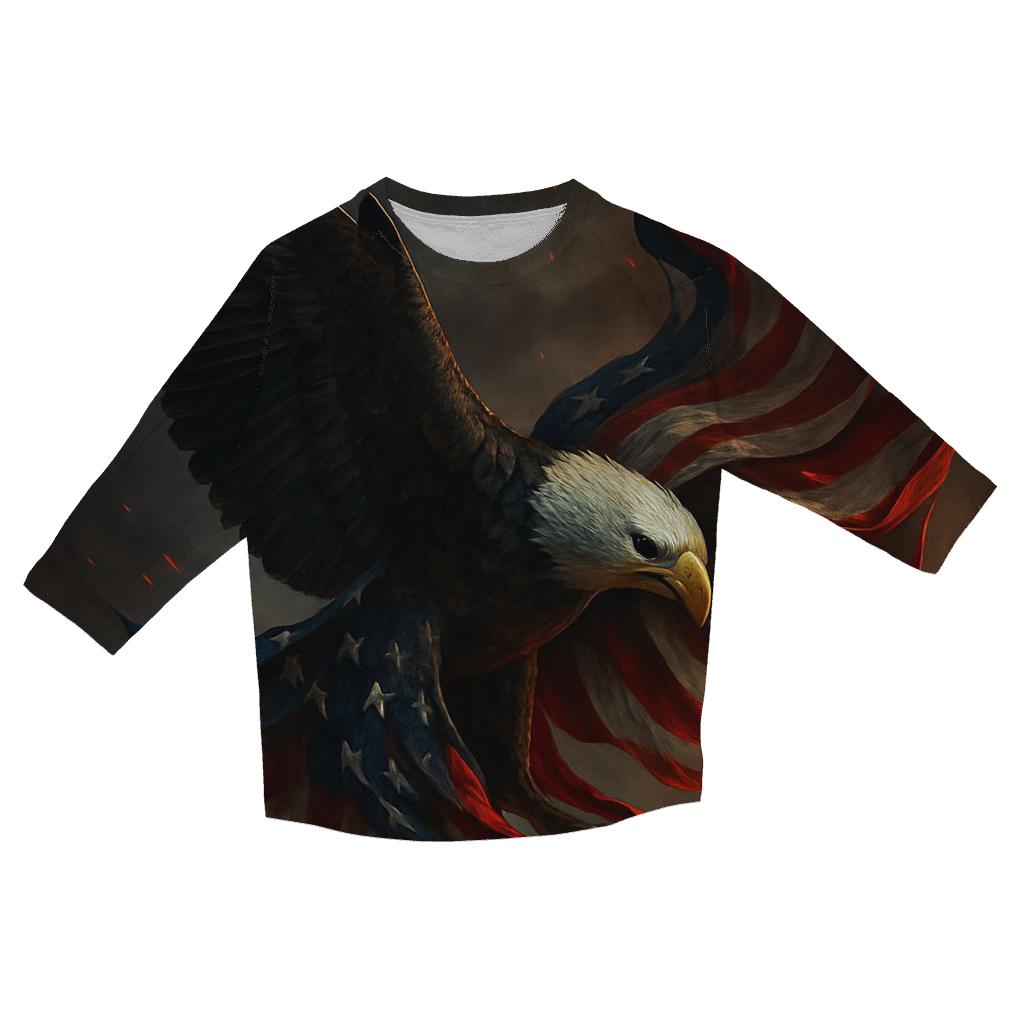 Eagle Of Ember Skies And Banner Wings casual three quarter sleeve shirts