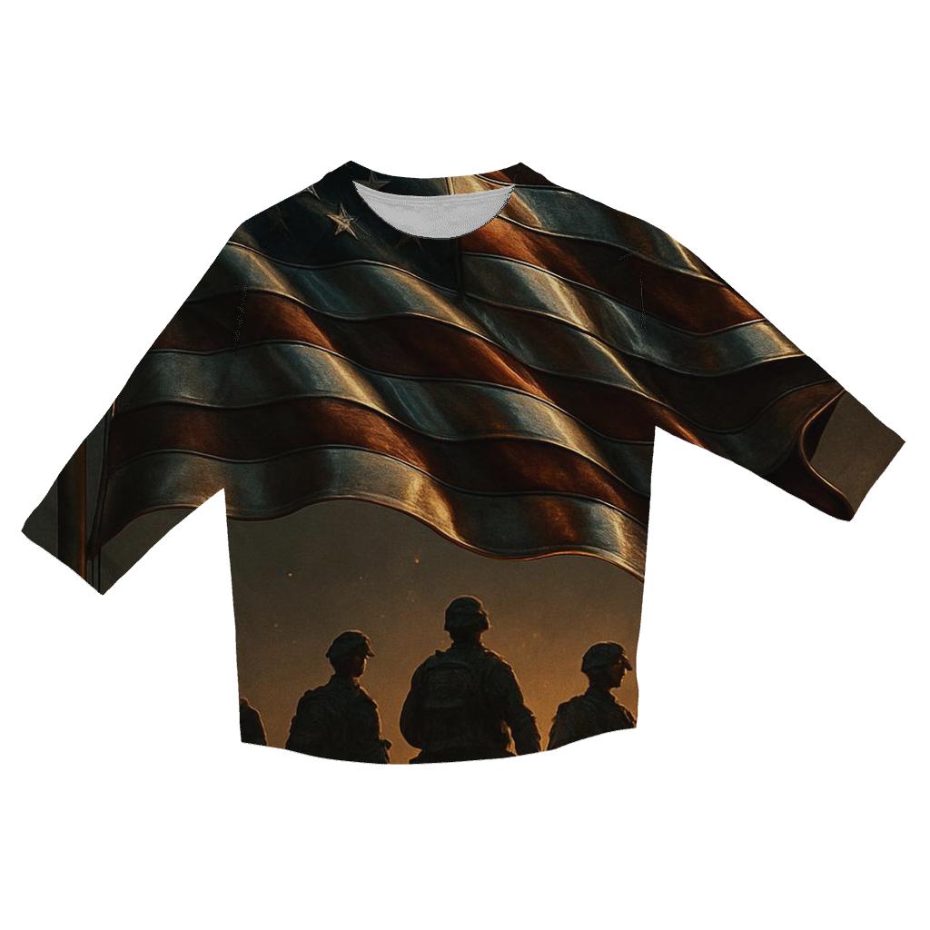 Forged Stars On A Battlefield Wind fashion 3/4 sleeve shirts