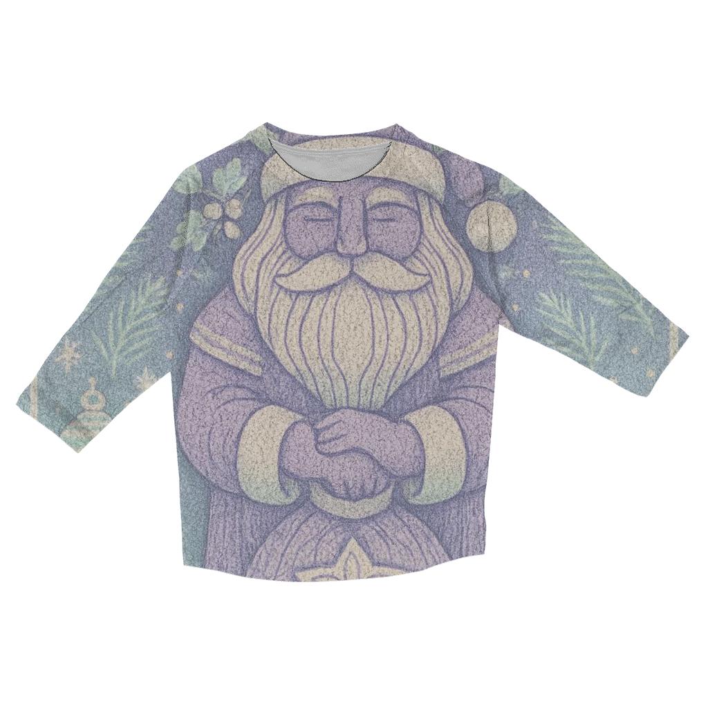 Knitted Frost Crown Santa Totem designer 3/4 sleeve blouses