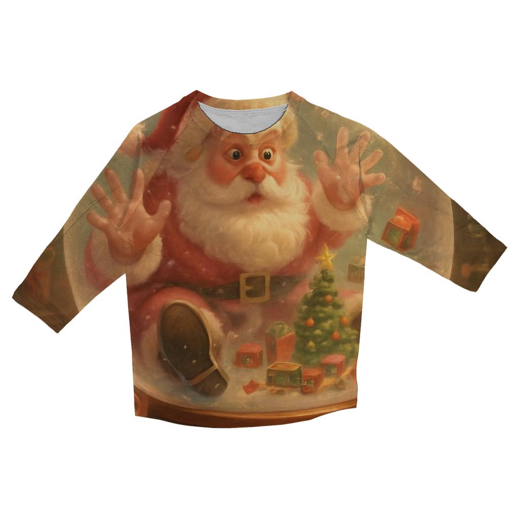 Santa Stuck In A Snow Globe Workshop cotton quarter sleeve shirts