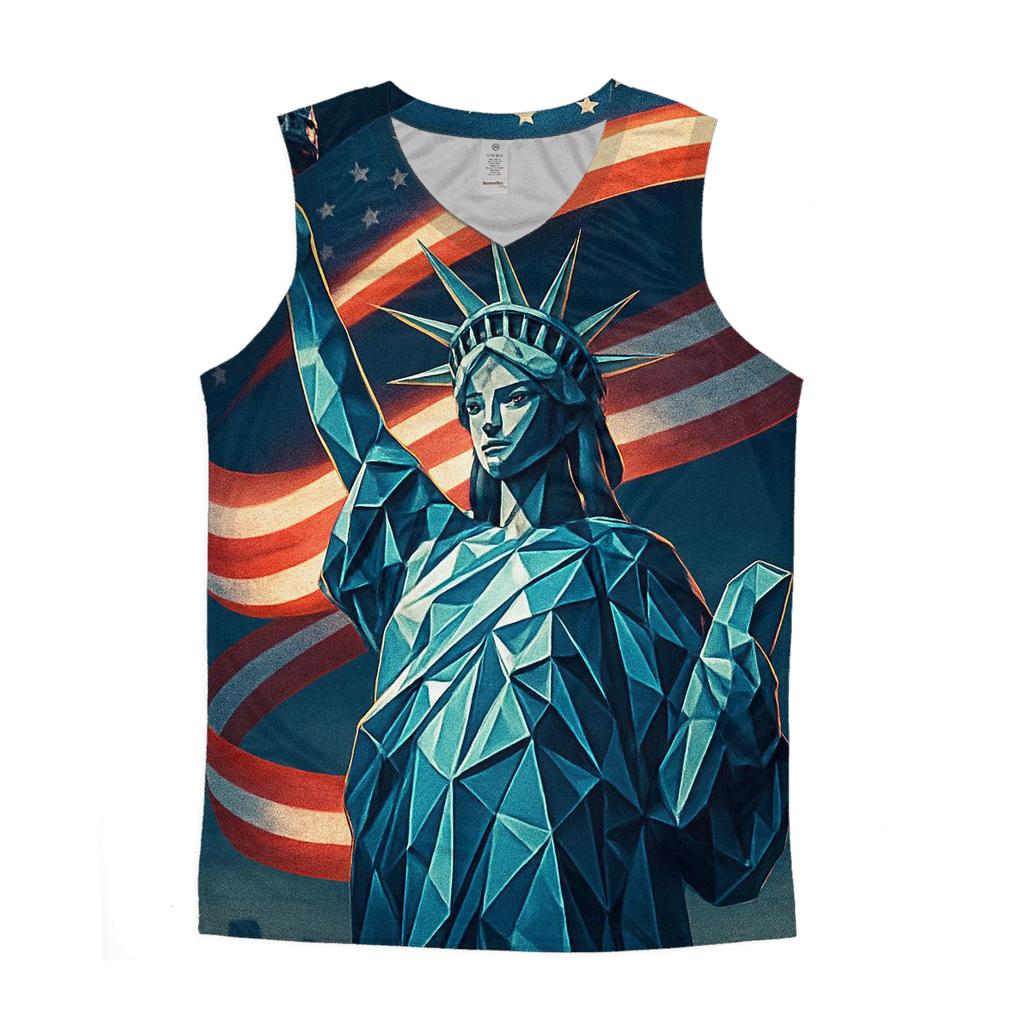 Liberty Prism Over Harbor Steel graphic print tank tops