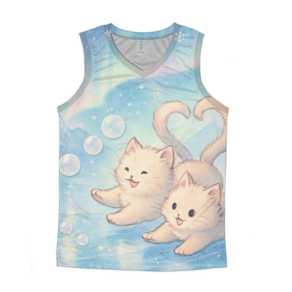 Aurora Bubble Kittens On A Floating Ice Mirror casual summer tank tops