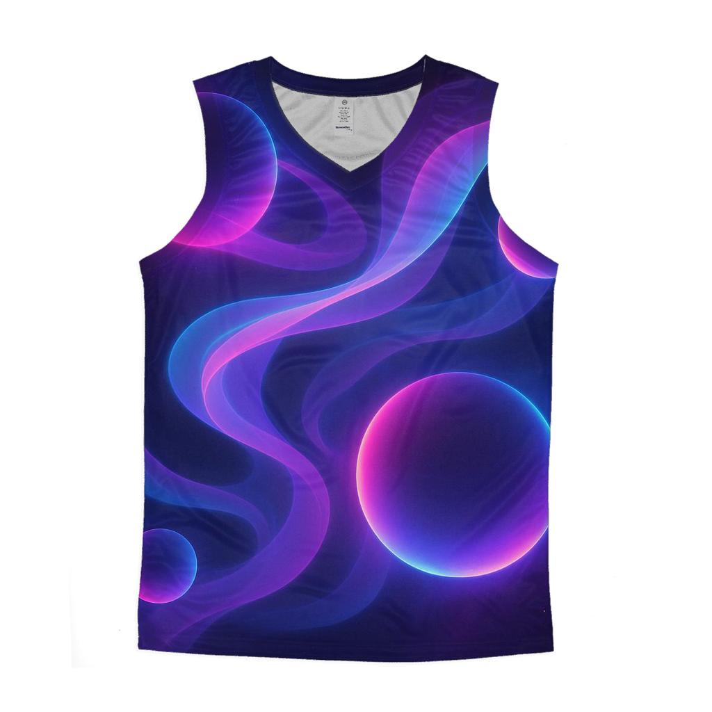 Neon Orbital Mist Labyrinth designer workout tanks