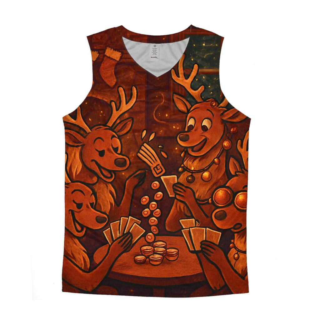 Reindeer Card Game Cabin Chaos trendy fitted tank tops