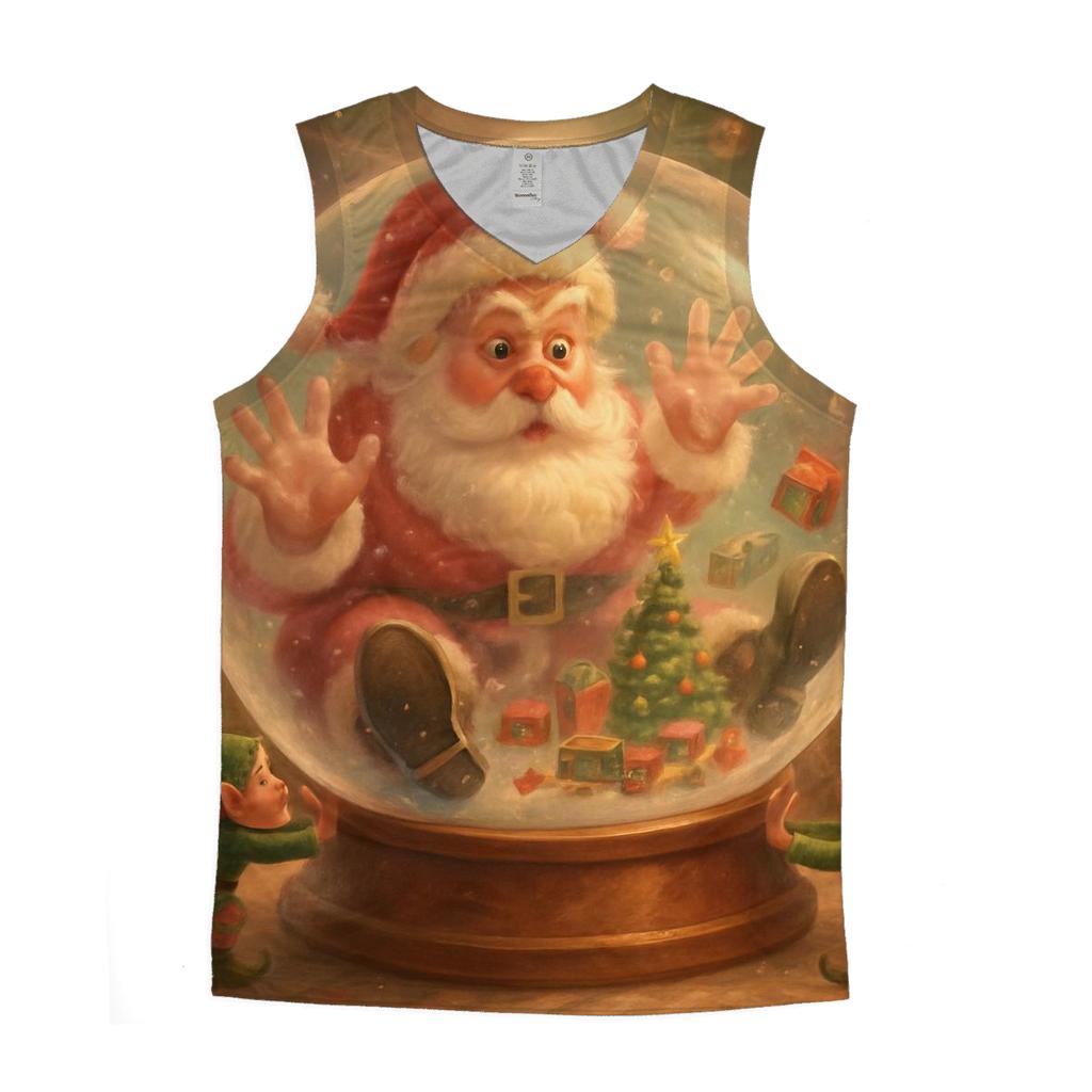 Santa Stuck In A Snow Globe Workshop custom tank tops