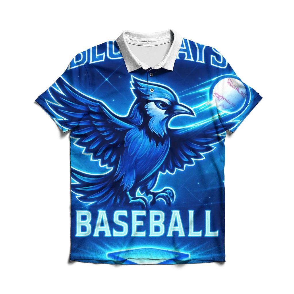 Blue Jays Aurora Diamond Surge branded logo polo shirts