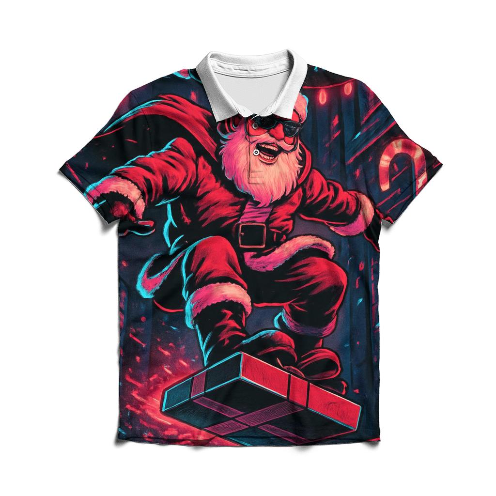 Neon Streetwear Santa Snowboard Rush classic pique polos