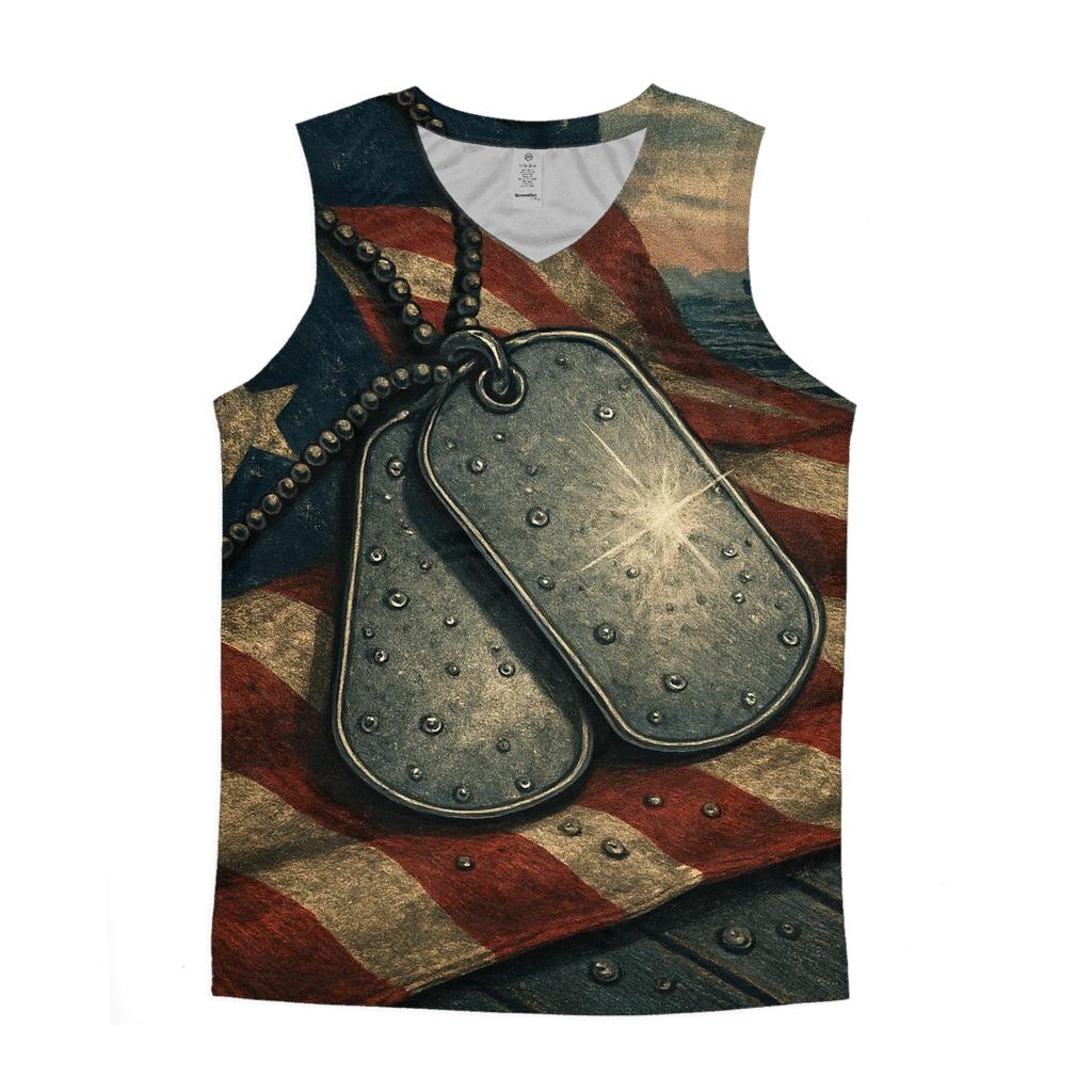 Dog Tags In The Harbor Of Freedom personalized athletic tanks
