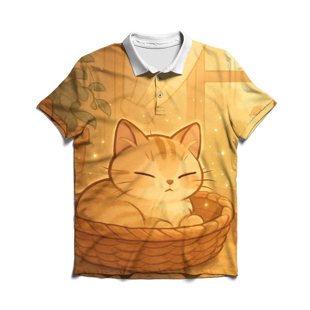Sunbeam Library Basket Kitten custom polo shirts