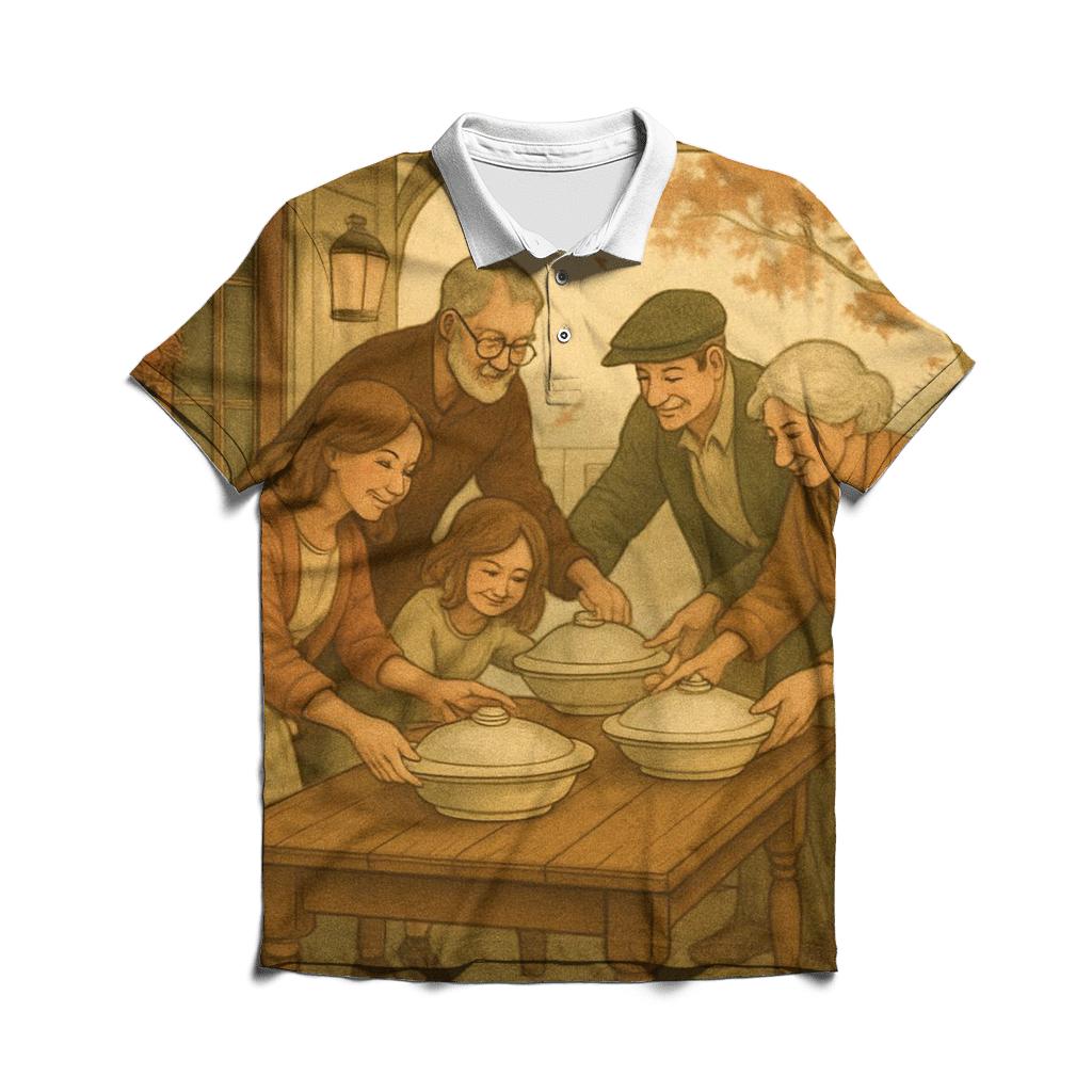 Autumn Porch Gratitude Gathering classic pique polos