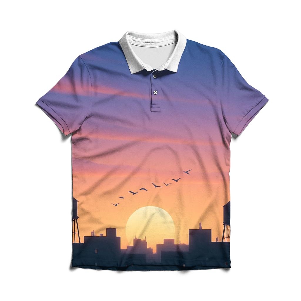 Skyline Afterglow Reverie personalized polo shirts
