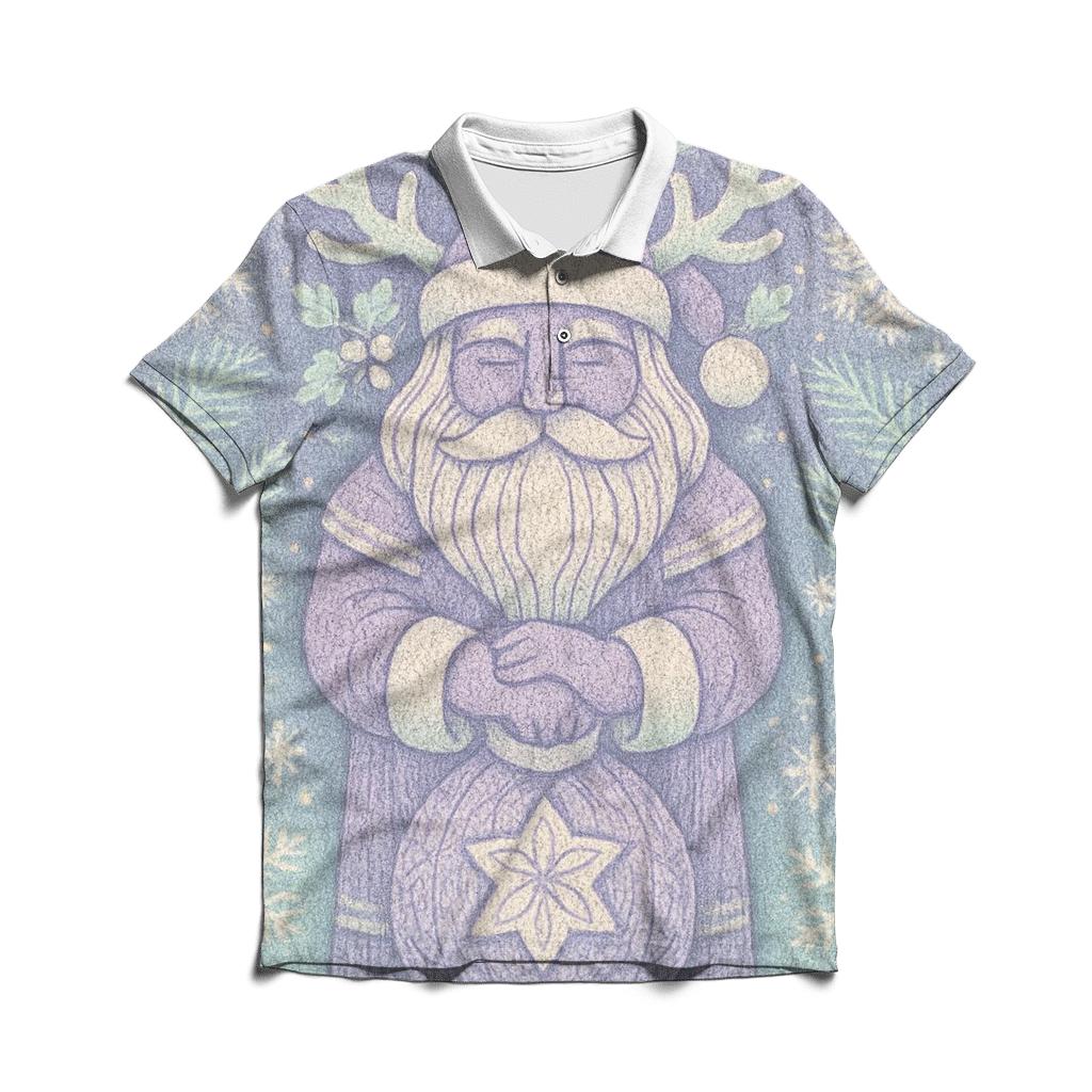 Knitted Frost Crown Santa Totem stylish collar polo tees