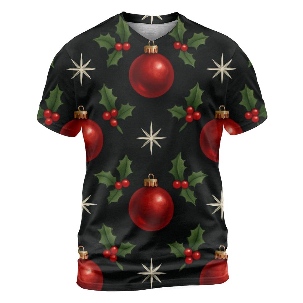 Crimson Ornament Lattice On Midnight Black Background custom all-over print shirts