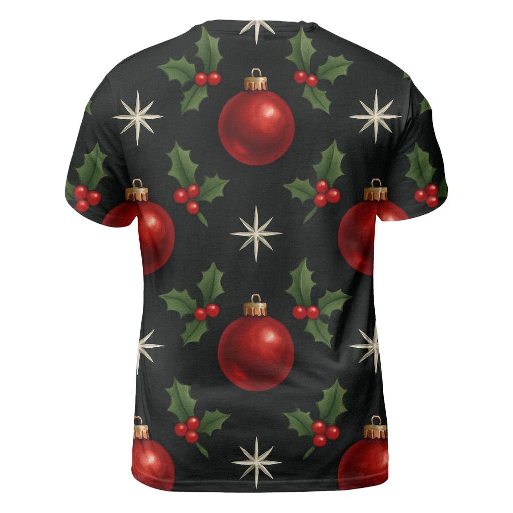 Crimson Ornament Lattice On Midnight Black Background custom all-over print shirts