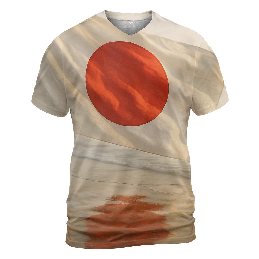 Japan Dawn Koi Fabric Horizon artistic all-over print tops