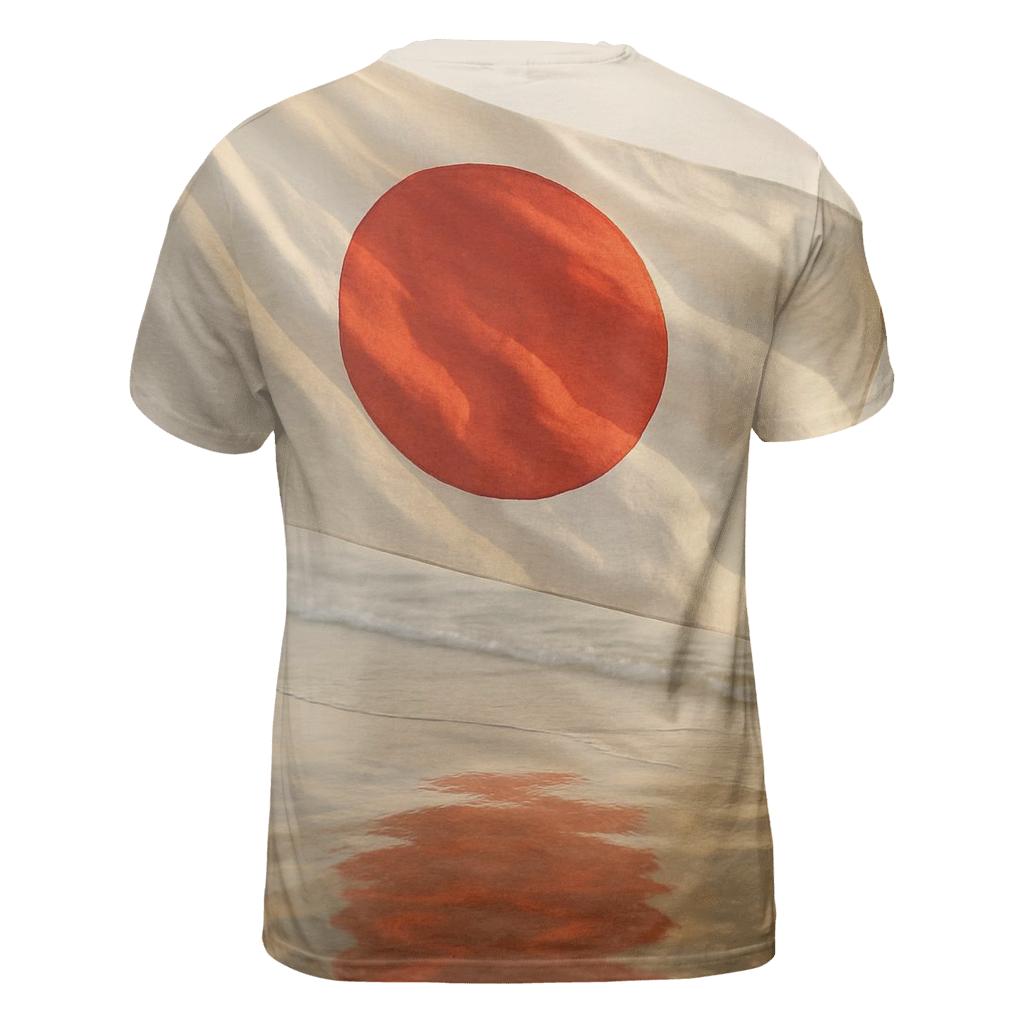 Japan Dawn Koi Fabric Horizon artistic all-over print tops