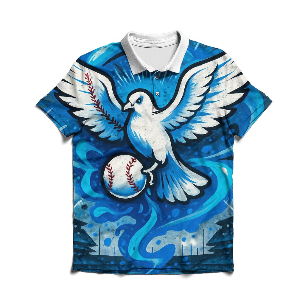 Graffiti Glide Of The Victory Dove stylish collar polo tees