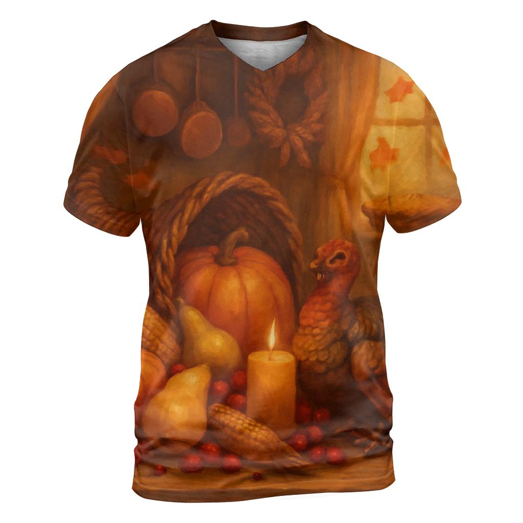 Candlelit Cornucopia Kitchen designer pattern shirts