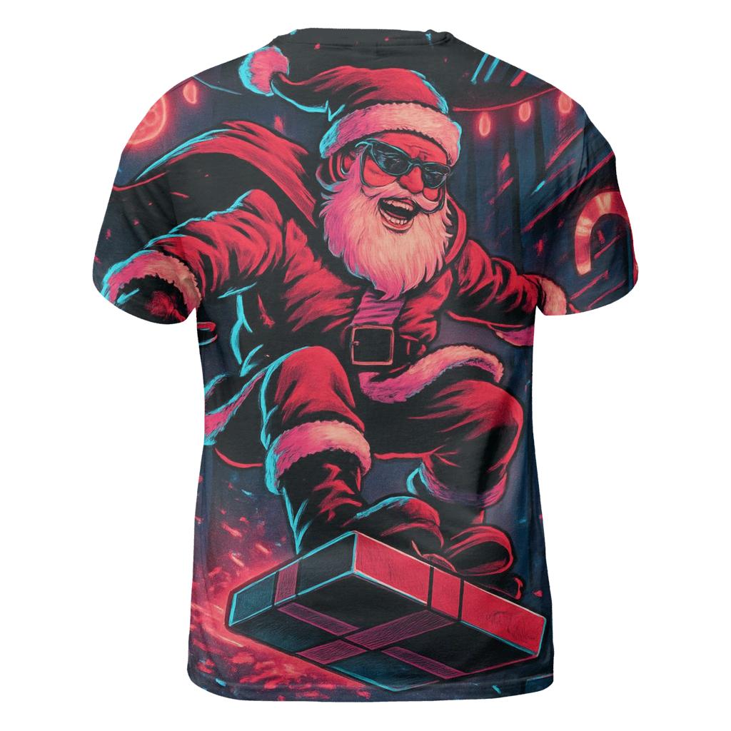Neon Streetwear Santa Snowboard Rush designer pattern shirts