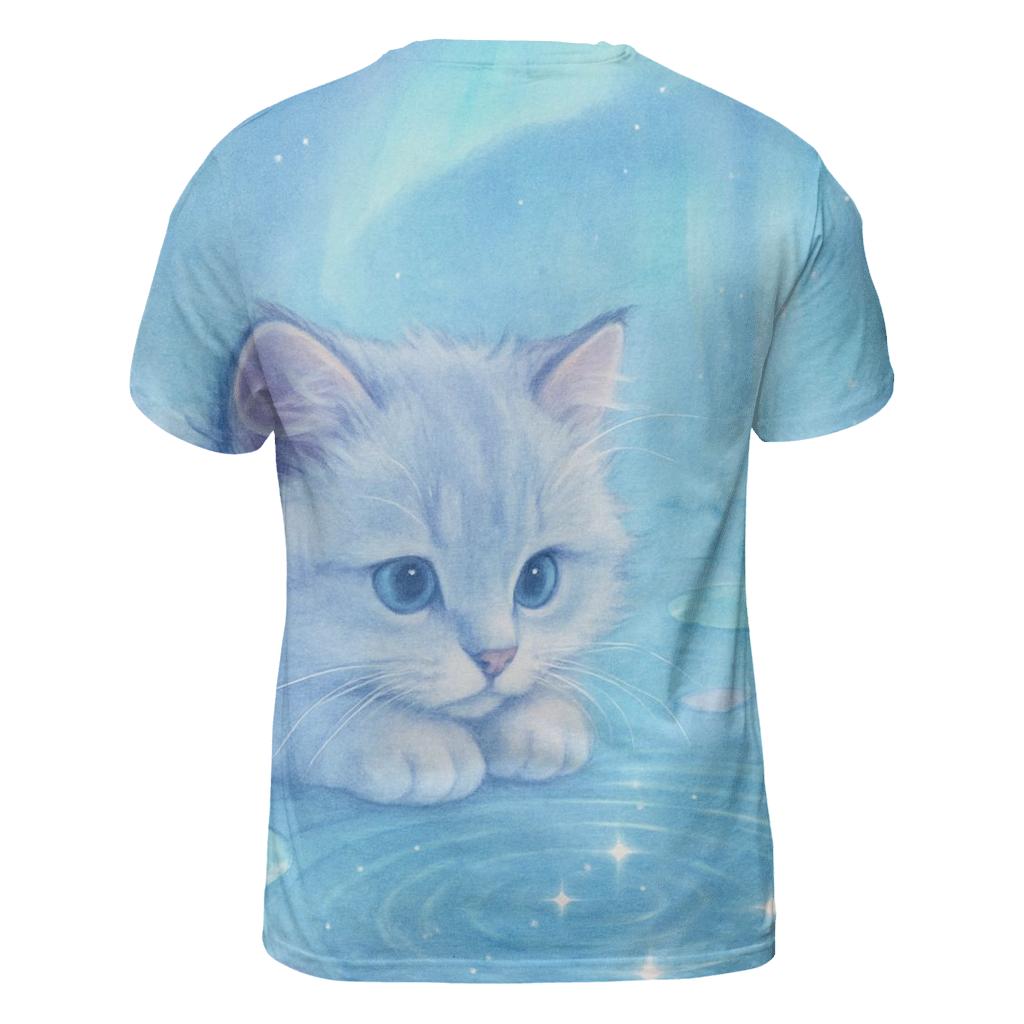 Crystal Pond Stargazer Kitten creative print fashion shirts