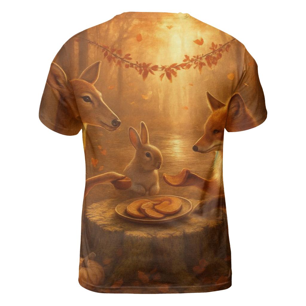 Woodland Feast Under The Amber Canopy trendy printed shirt styles