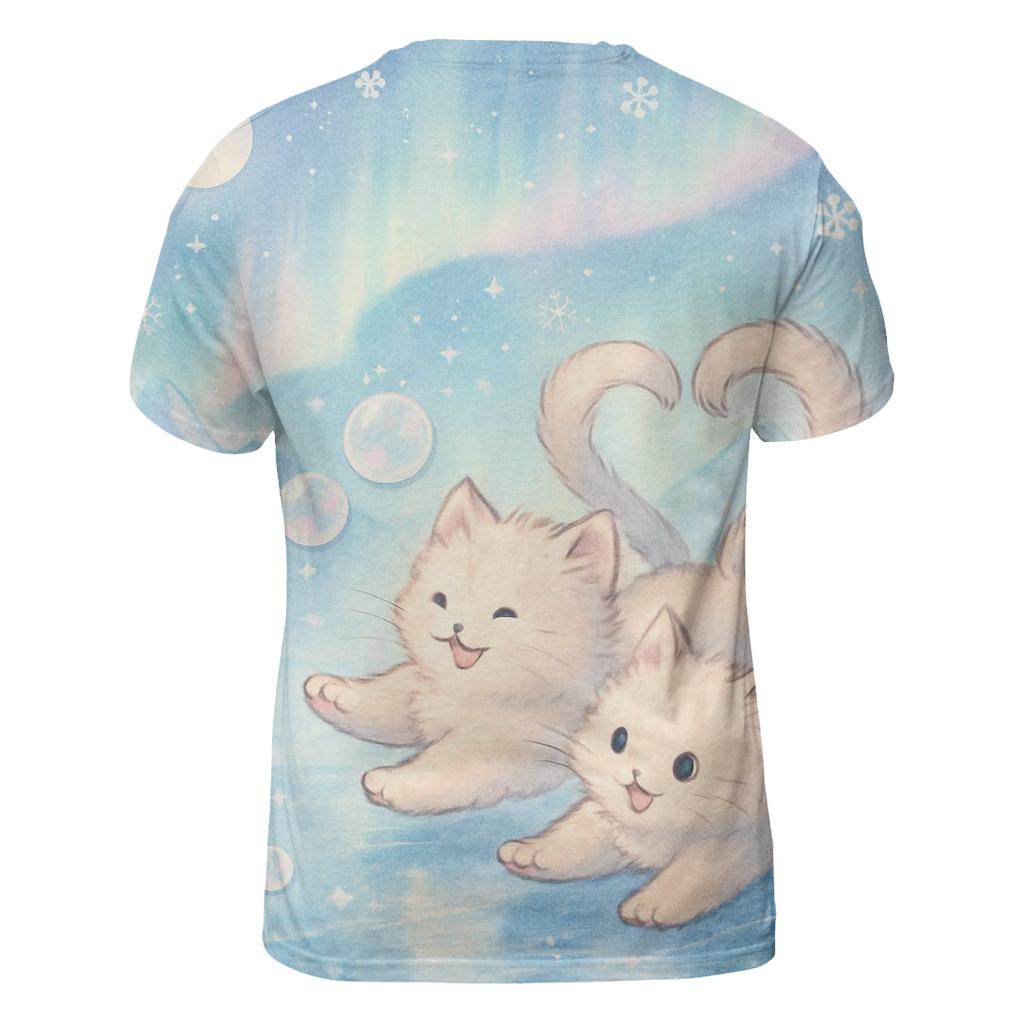Aurora Bubble Kittens On A Floating Ice Mirror designer pattern shirts