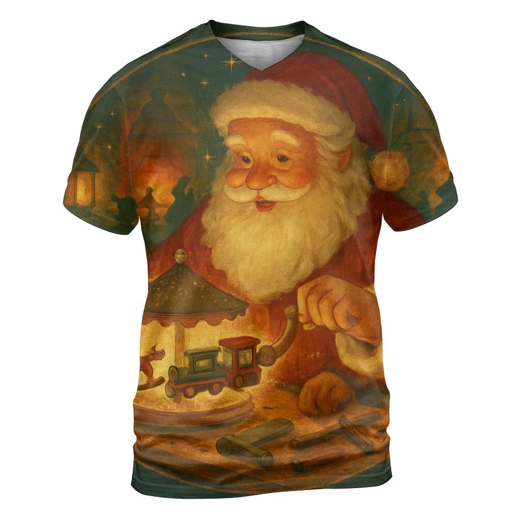 Storybook Workshop Carousel Santa personalized full print shirts