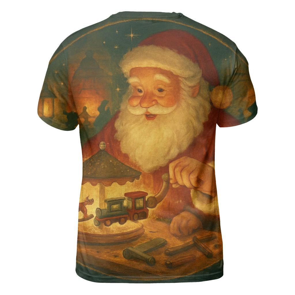 Storybook Workshop Carousel Santa personalized full print shirts