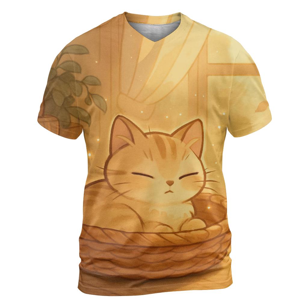 Sunbeam Library Basket Kitten creative print fashion shirts