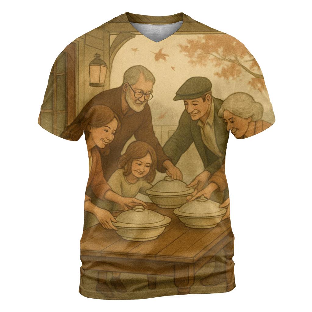 Autumn Porch Gratitude Gathering designer pattern shirts