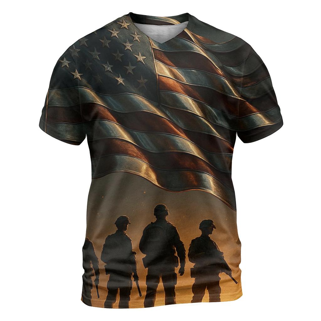 Forged Stars On A Battlefield Wind artistic all-over print tops