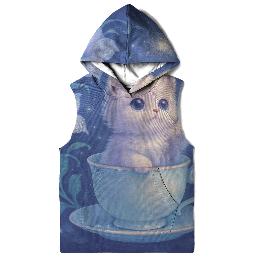Moonlit Teacup Kitten Garden premium hoodies