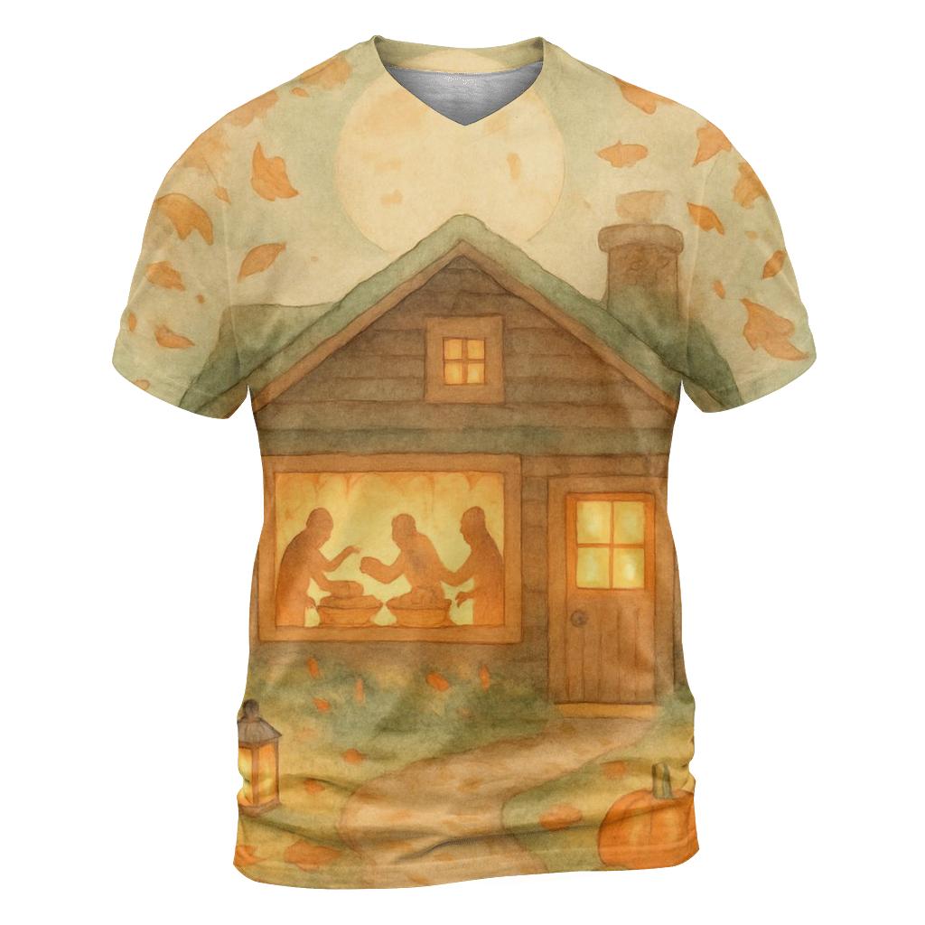 Quilted Harvest Moon Cabin designer pattern shirts
