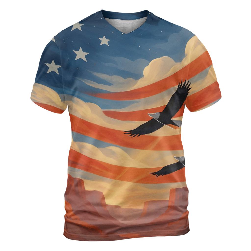 Skyborne Stripes Through Canyon Clouds unique graphic print tees
