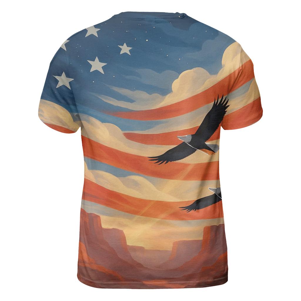 Skyborne Stripes Through Canyon Clouds unique graphic print tees