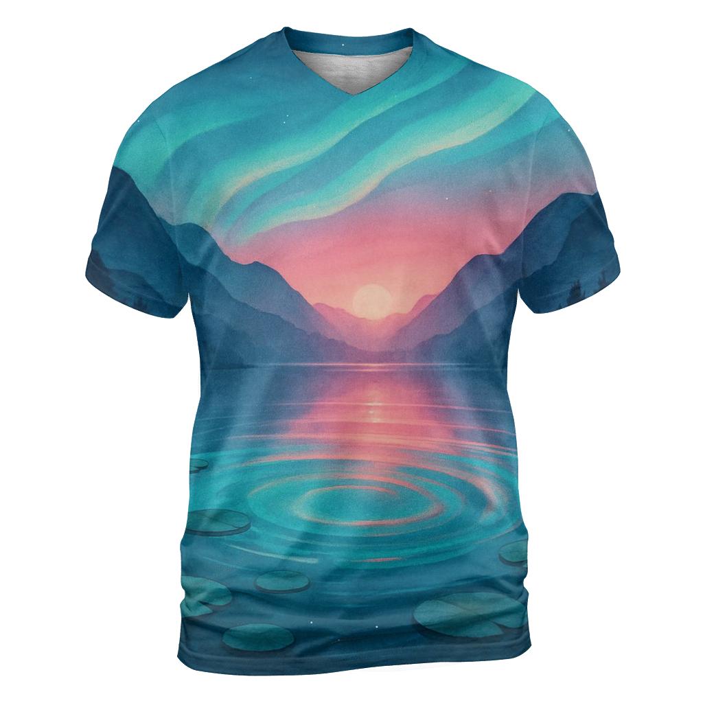 Aurora Lagoon Sunset Bloom trendy printed shirt styles