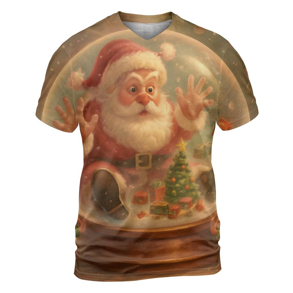 Santa Stuck In A Snow Globe Workshop custom all-over print shirts