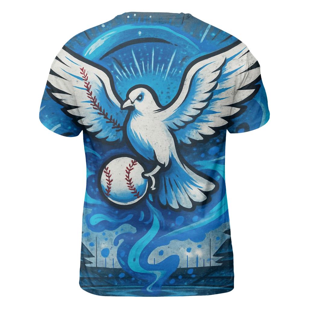 Graffiti Glide Of The Victory Dove vibrant all-over design tees