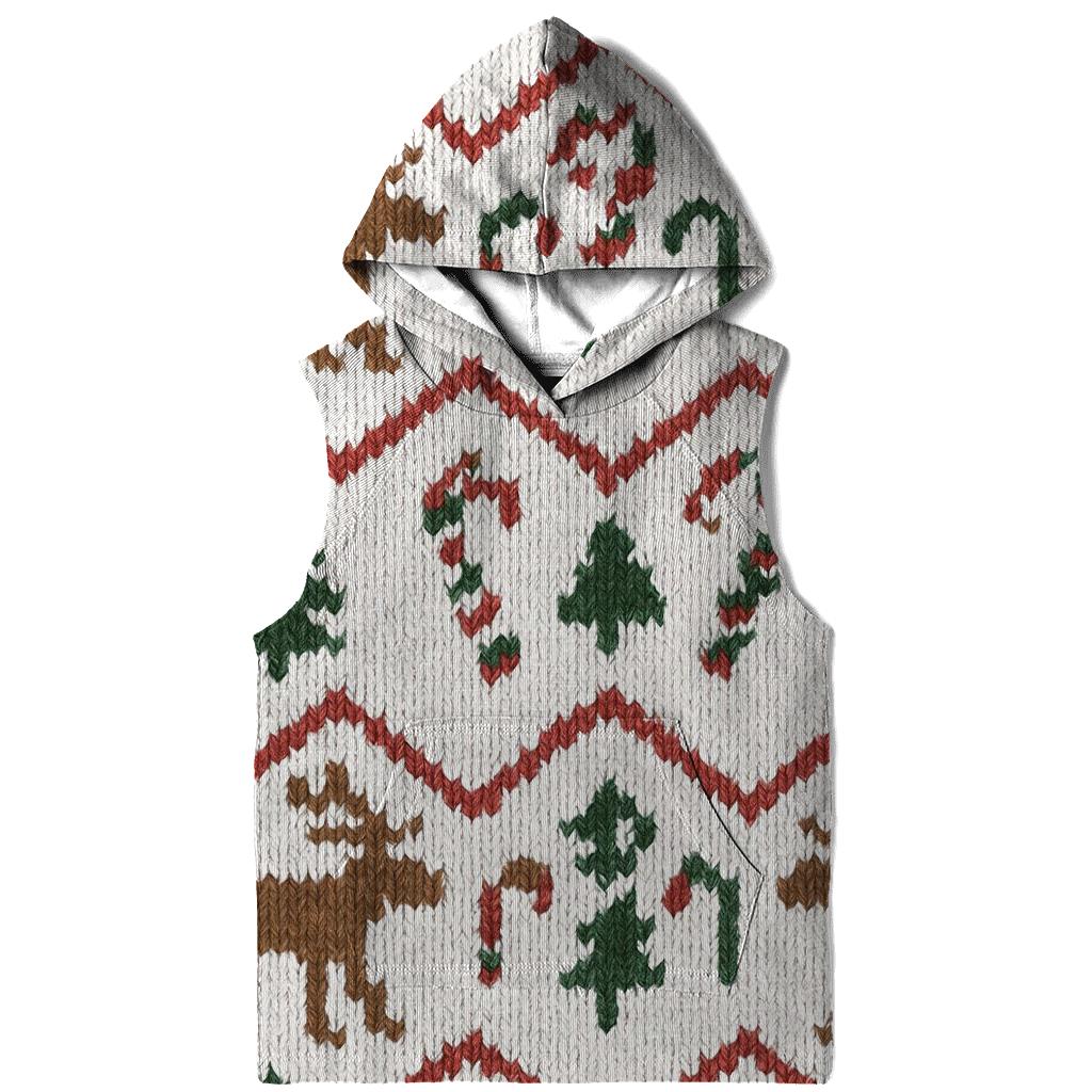 Nordic Reindeer Chevron On Snow White Background zip-up hoodies