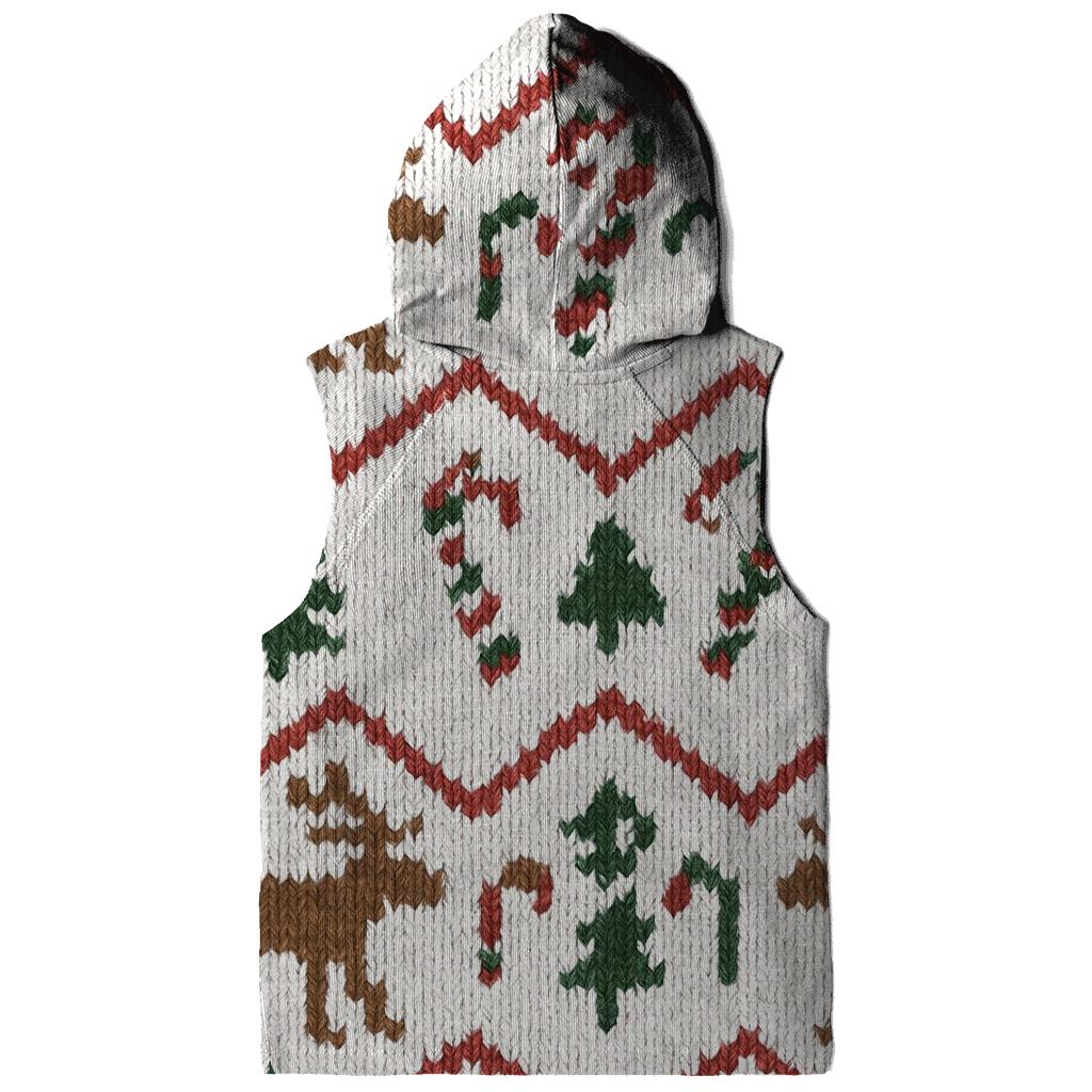 Nordic Reindeer Chevron On Snow White Background zip-up hoodies