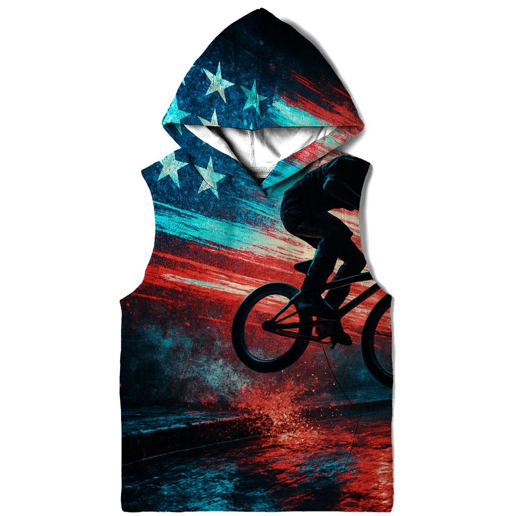 Neon Drift Flag Over Midnight Street graphic hoodies