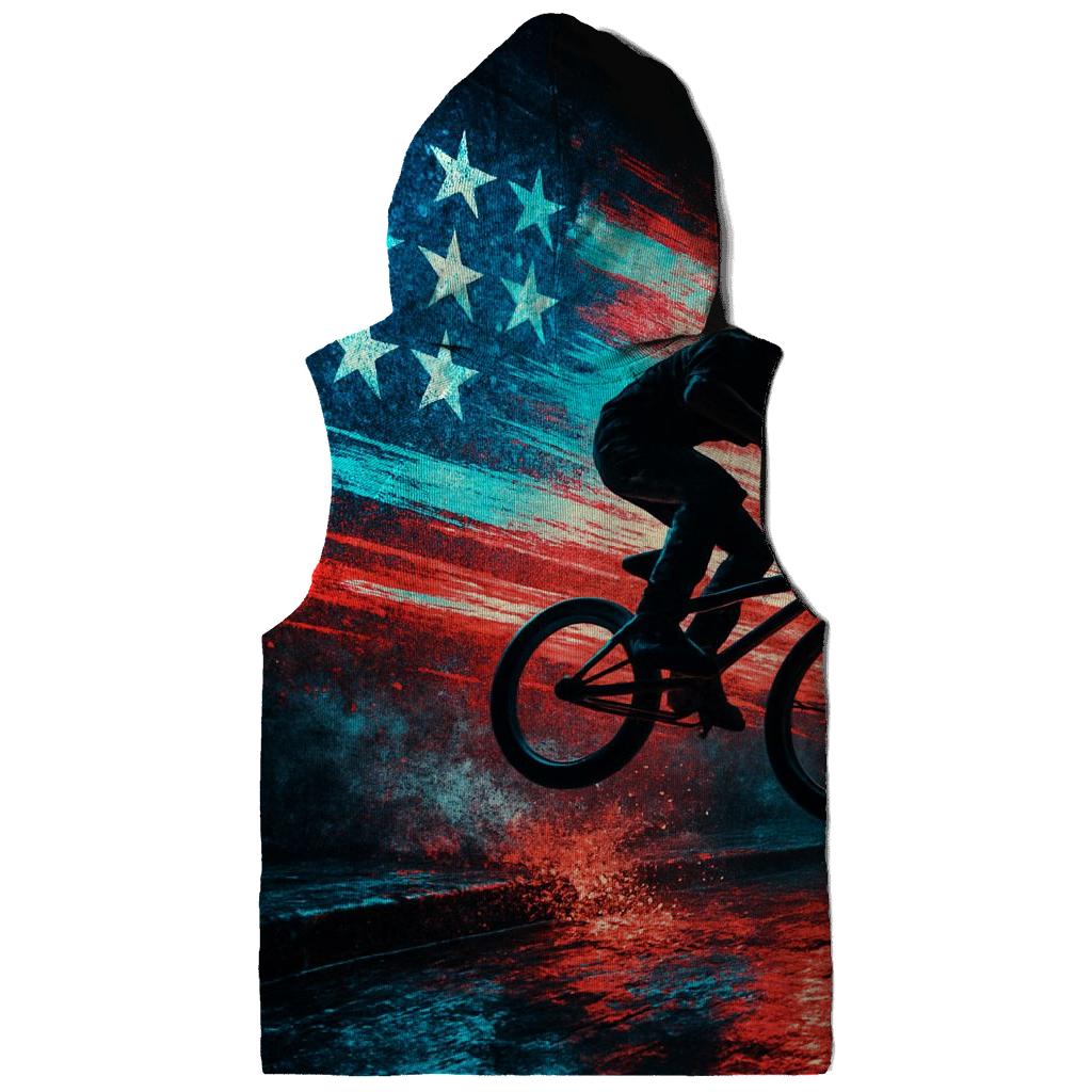 Neon Drift Flag Over Midnight Street graphic hoodies